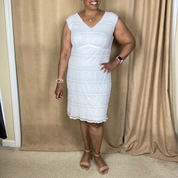 Dress Barn Crochet Dress, white, size 16W - Picture 1 of 15